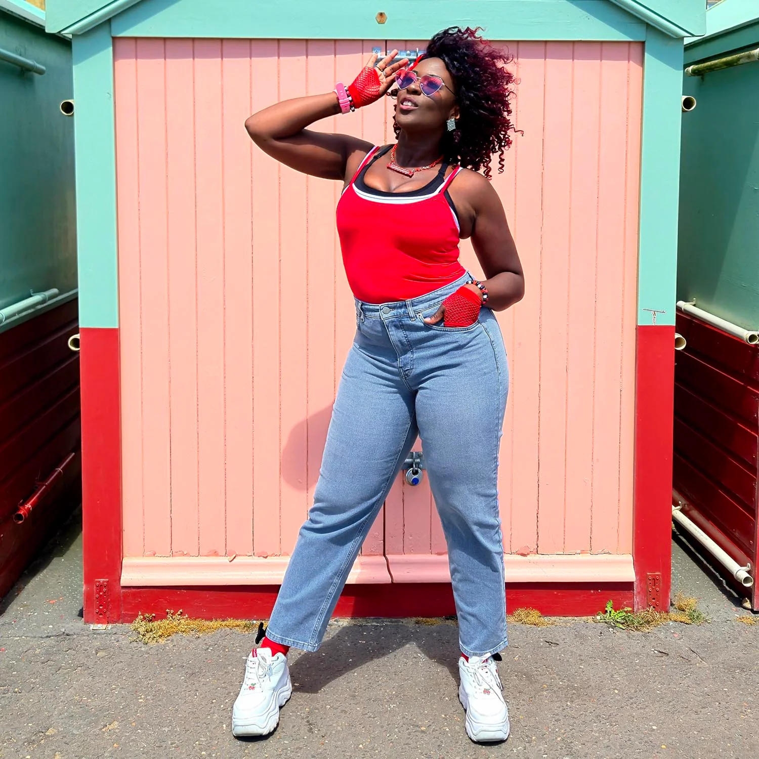 Organic Mom Jeans - Aegean - Image 2