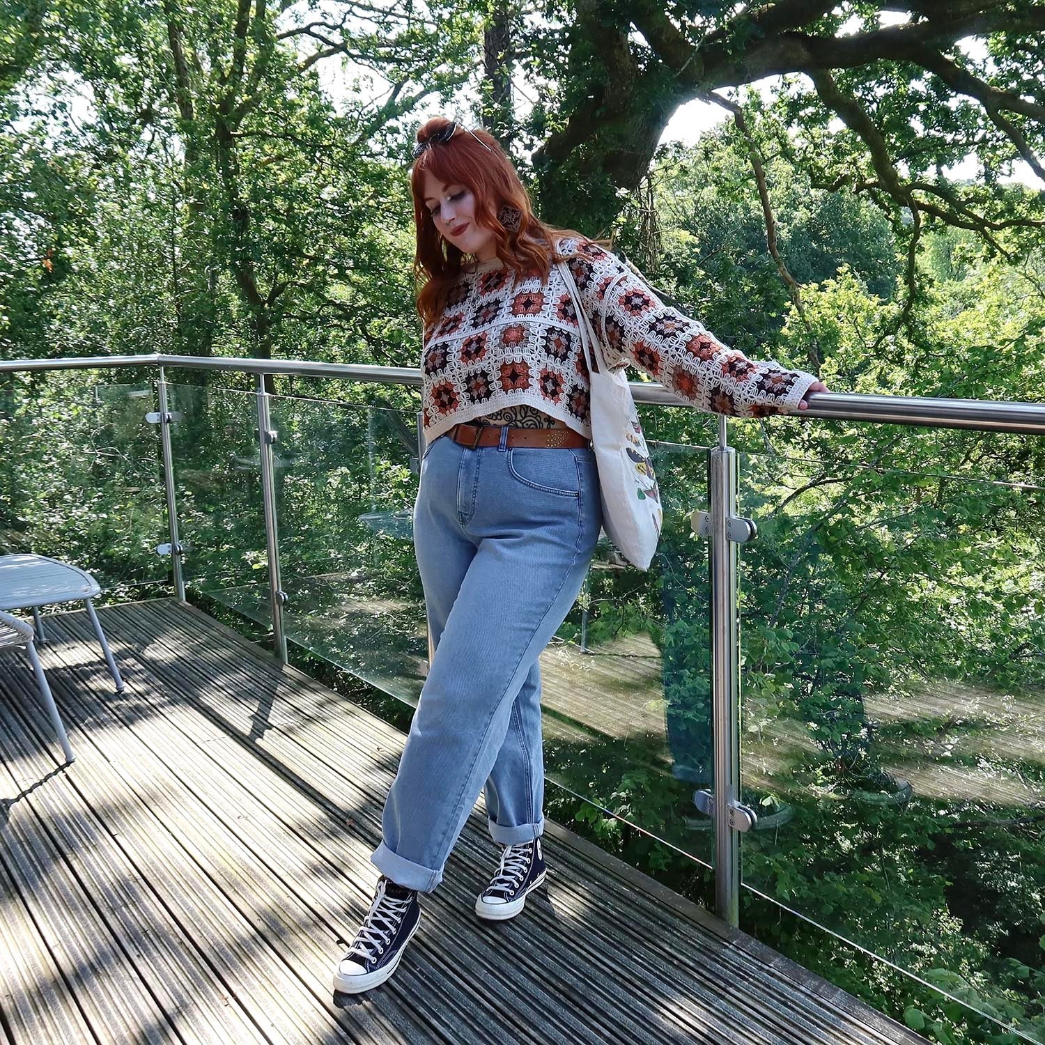 Organic Mom Jeans - Aegean - Image 3