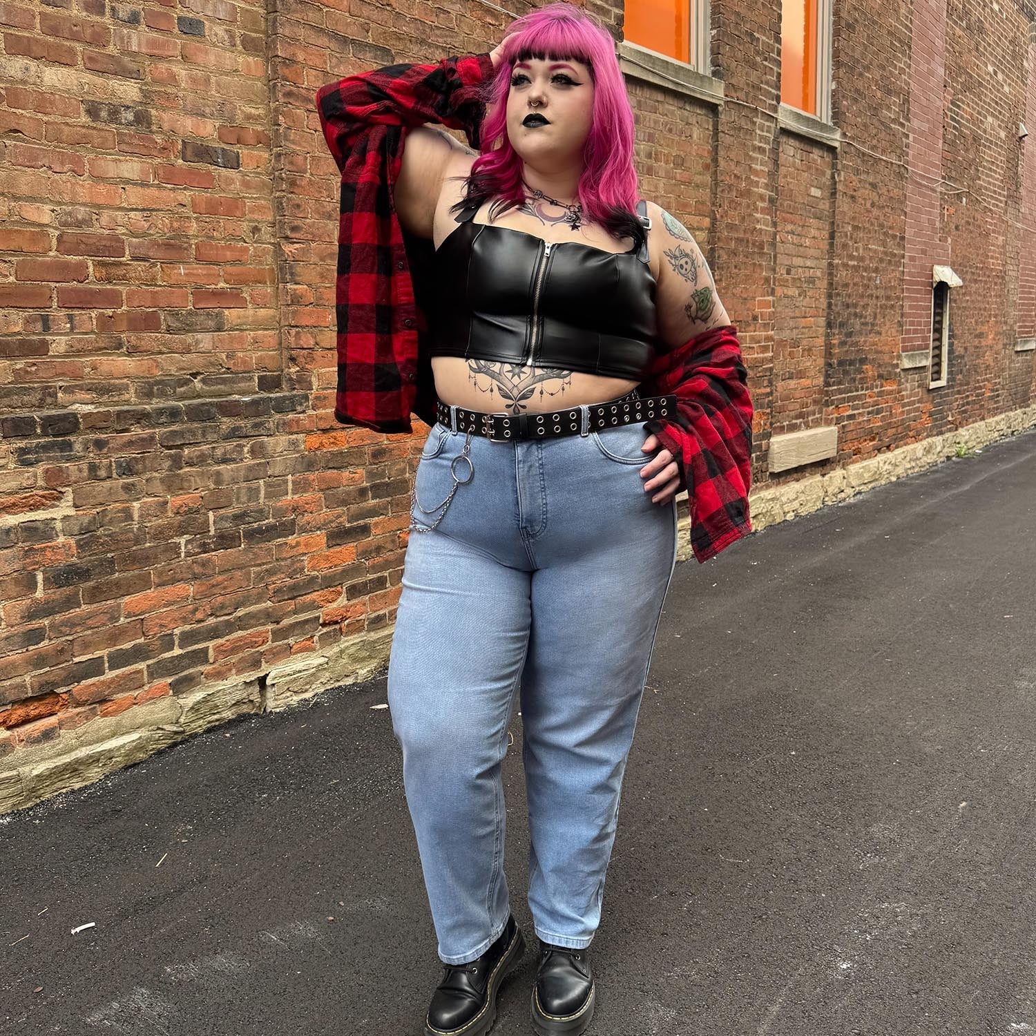 Organic Mom Jeans - Aegean - Image 6