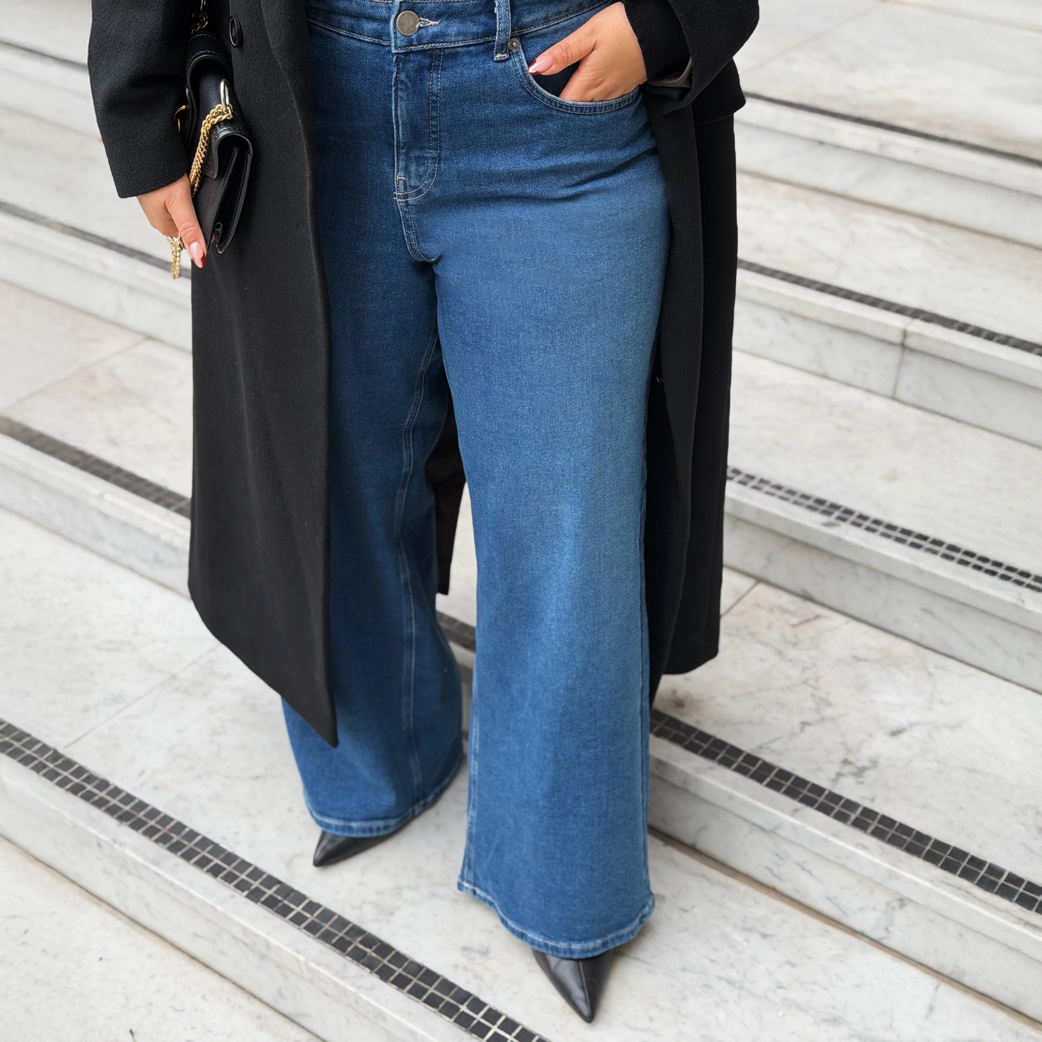 Organic Wide Leg Jeans - Atlantic - Image 10