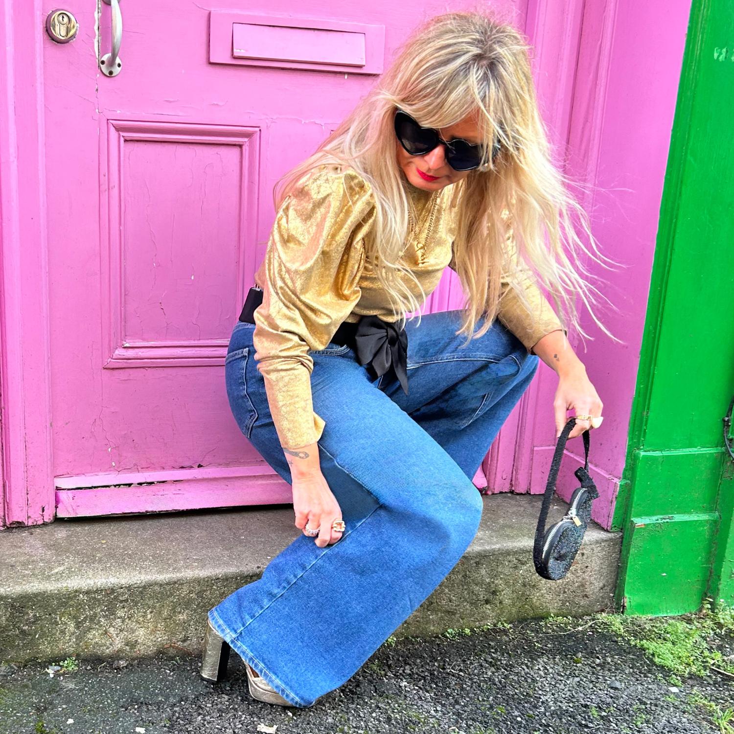 Organic Wide Leg Jeans - Atlantic - Image 2