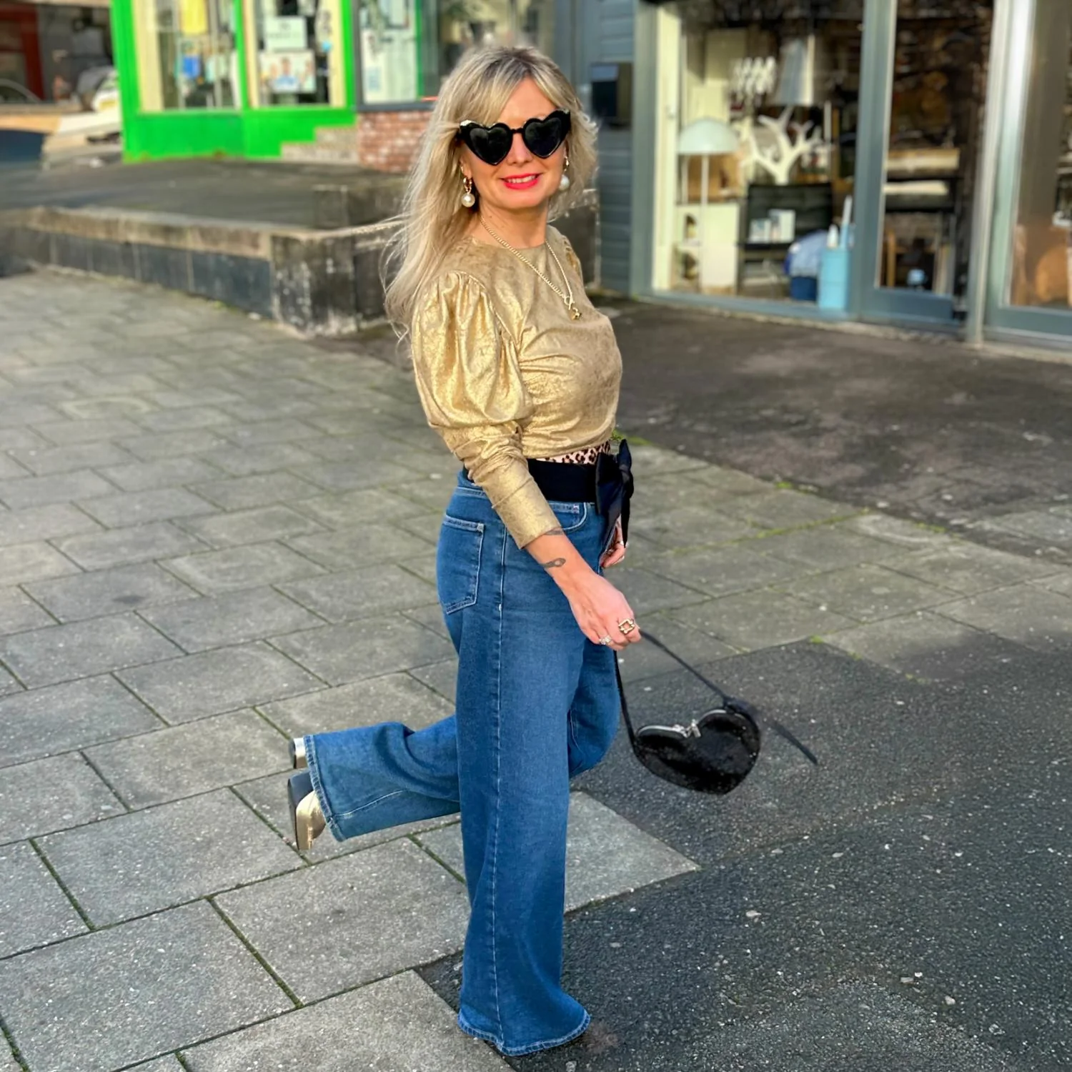 Organic Wide Leg Jeans - Atlantic - Image 9