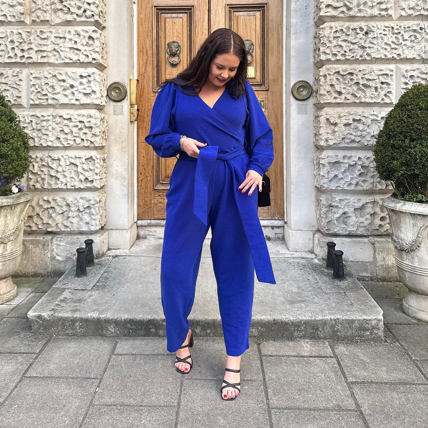 Ottoman Long Sleeve Wrap Jumpsuit - Aretha