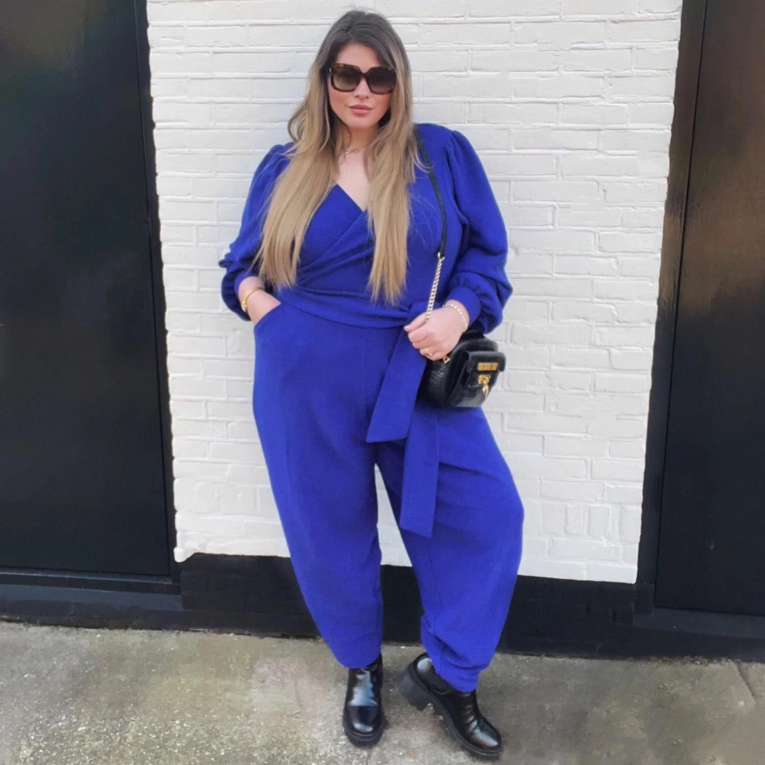 Ottoman Long Sleeve Wrap Jumpsuit - Aretha - Image 10