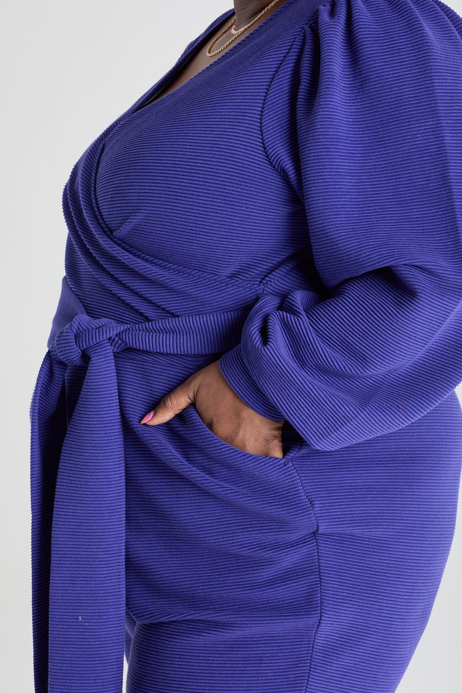 Ottoman Long Sleeve Wrap Jumpsuit - Aretha - Image 11