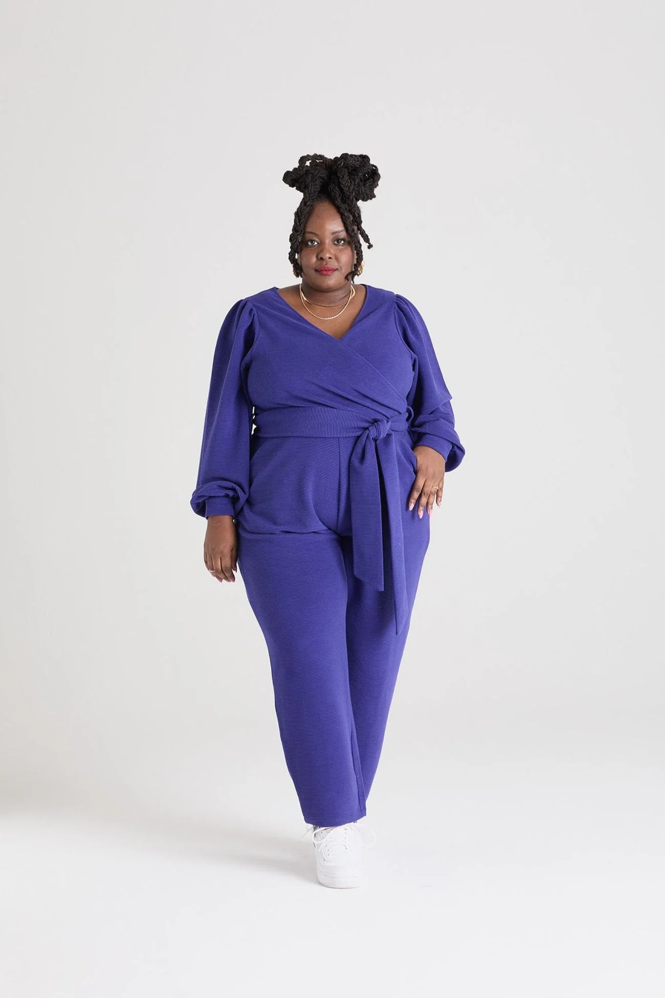 Ottoman Long Sleeve Wrap Jumpsuit - Aretha - Image 3
