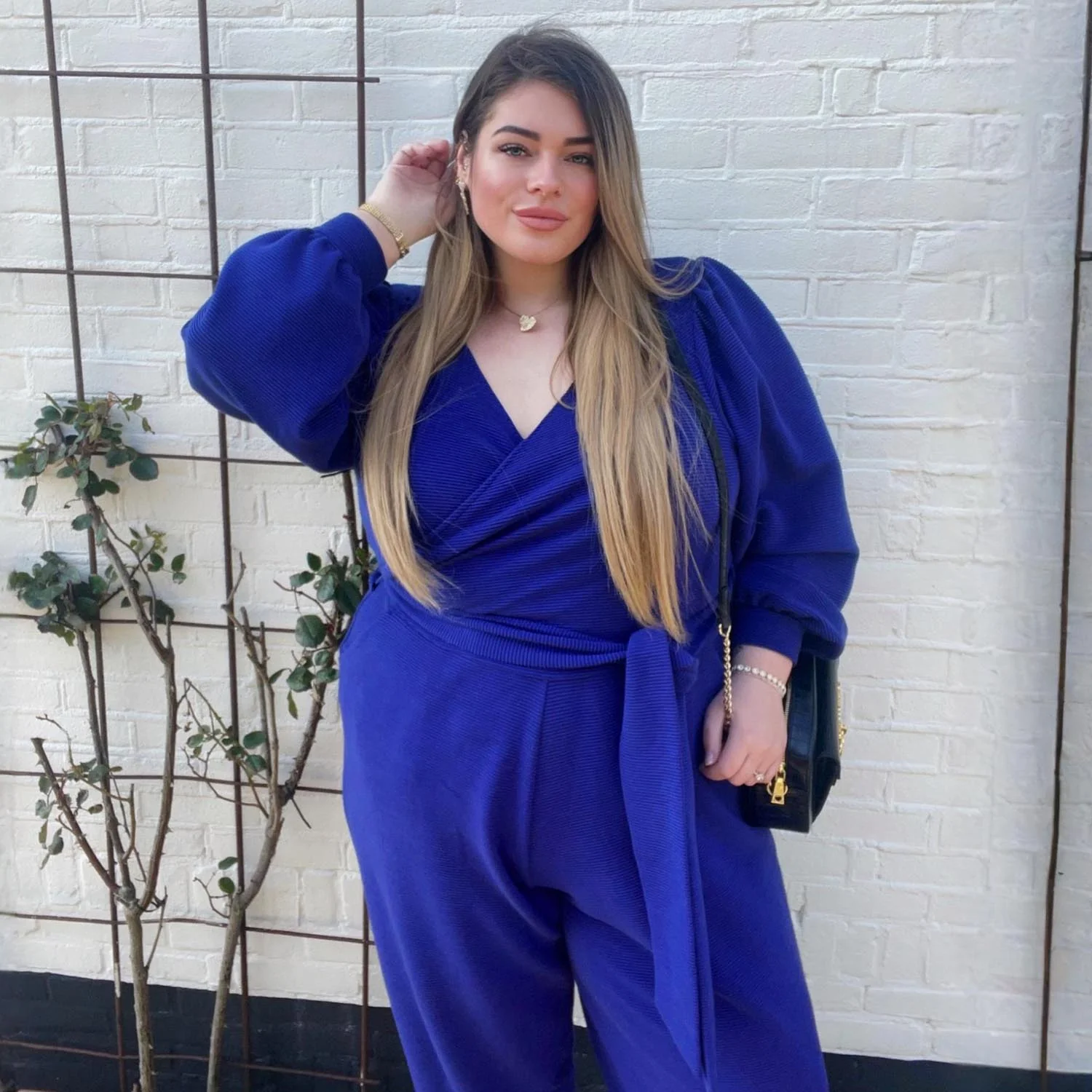 Ottoman Long Sleeve Wrap Jumpsuit - Aretha - Image 7