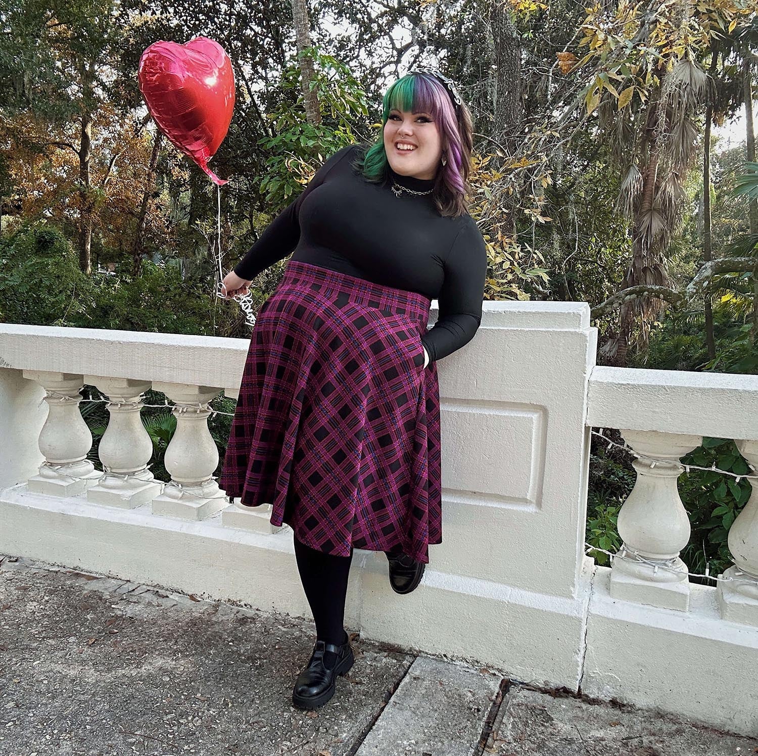 Plaid Flare Skirt - Ember - Image 13