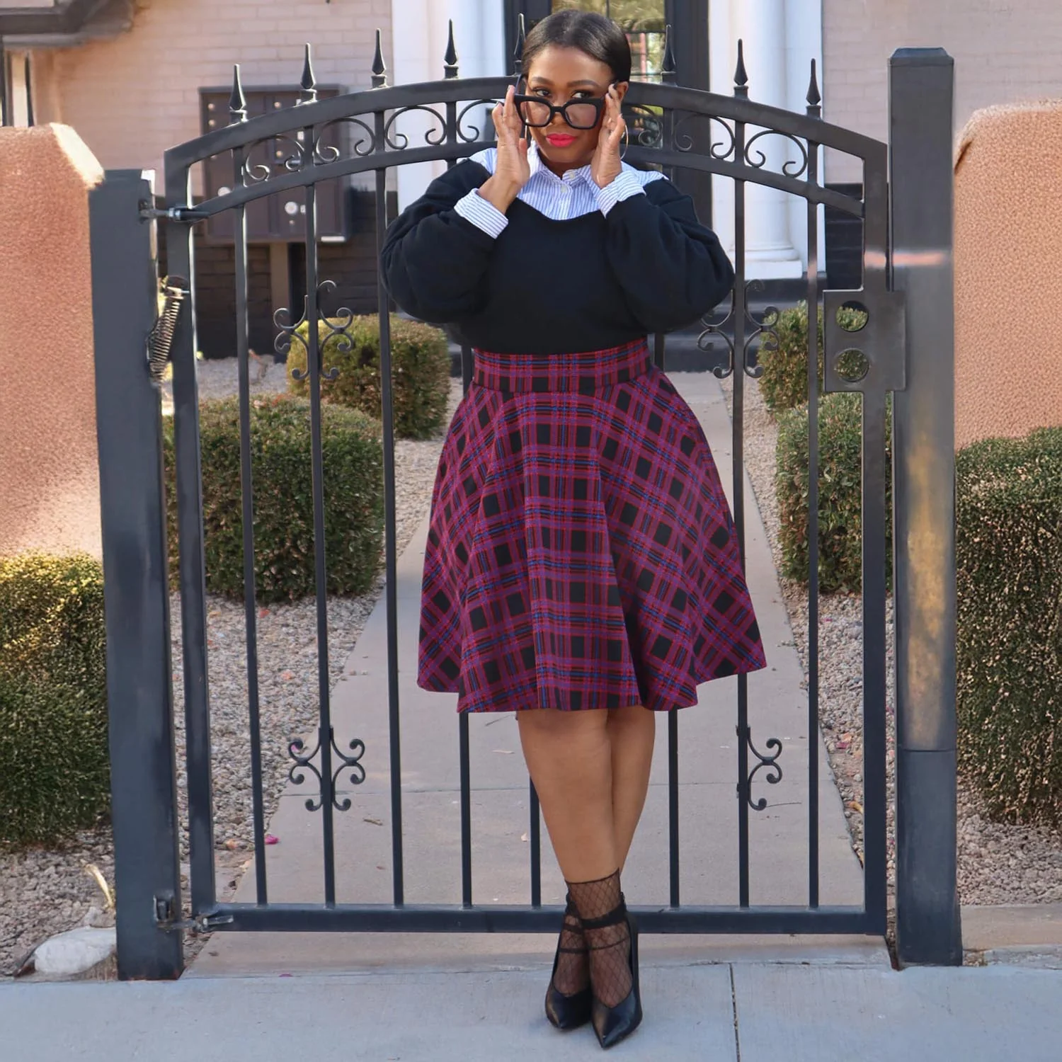 Plaid Flare Skirt - Ember - Image 2
