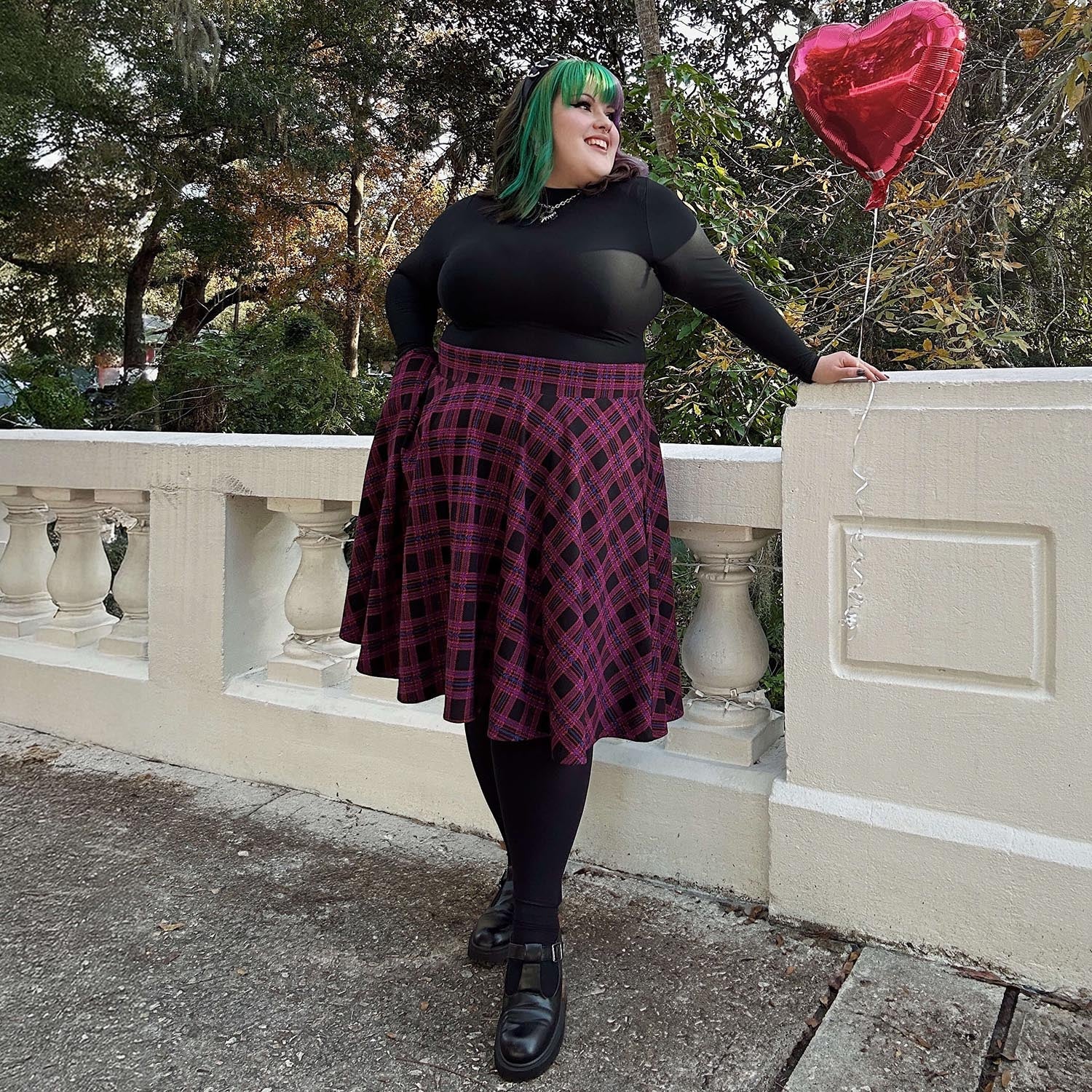 Plaid Flare Skirt - Ember - Image 9