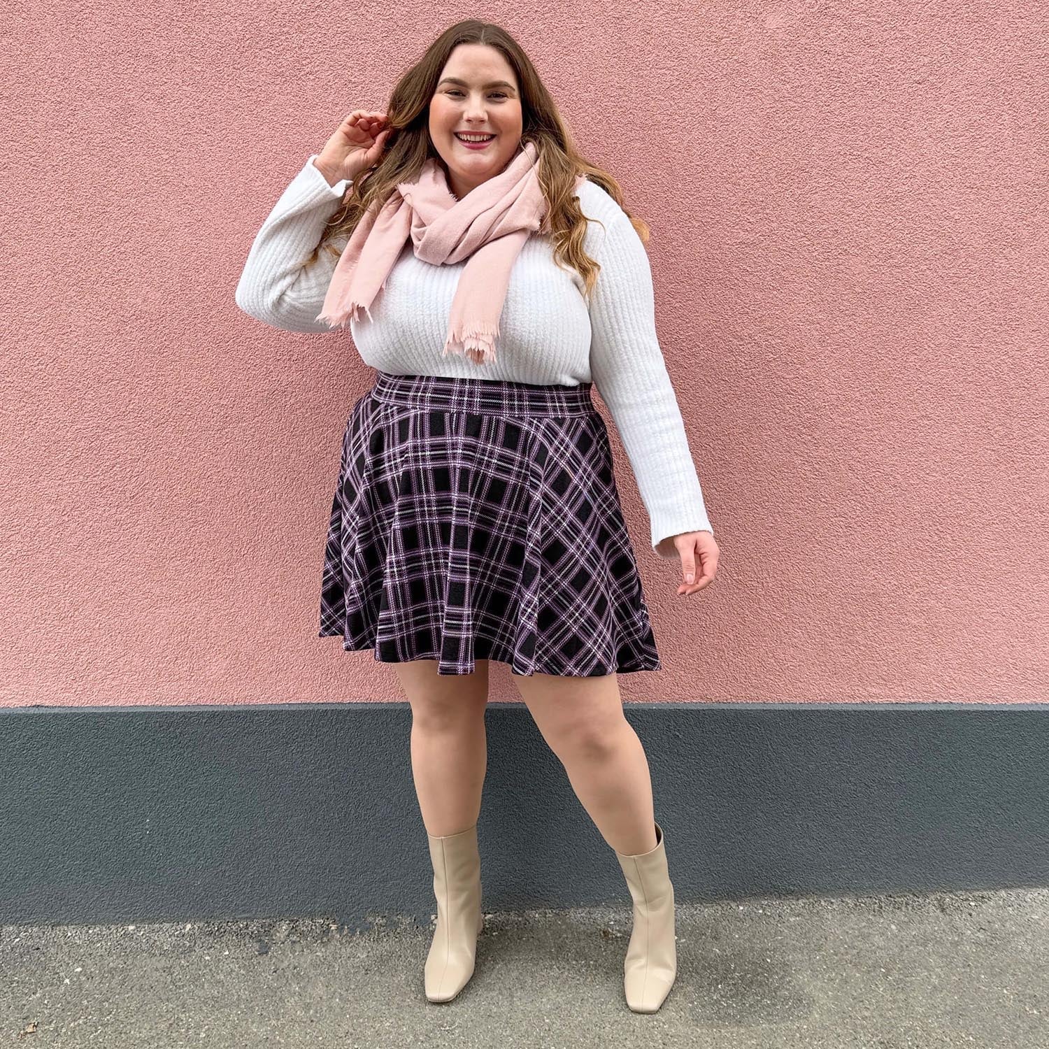 Plaid Mini-Flare Skirt - Moorland - Image 16