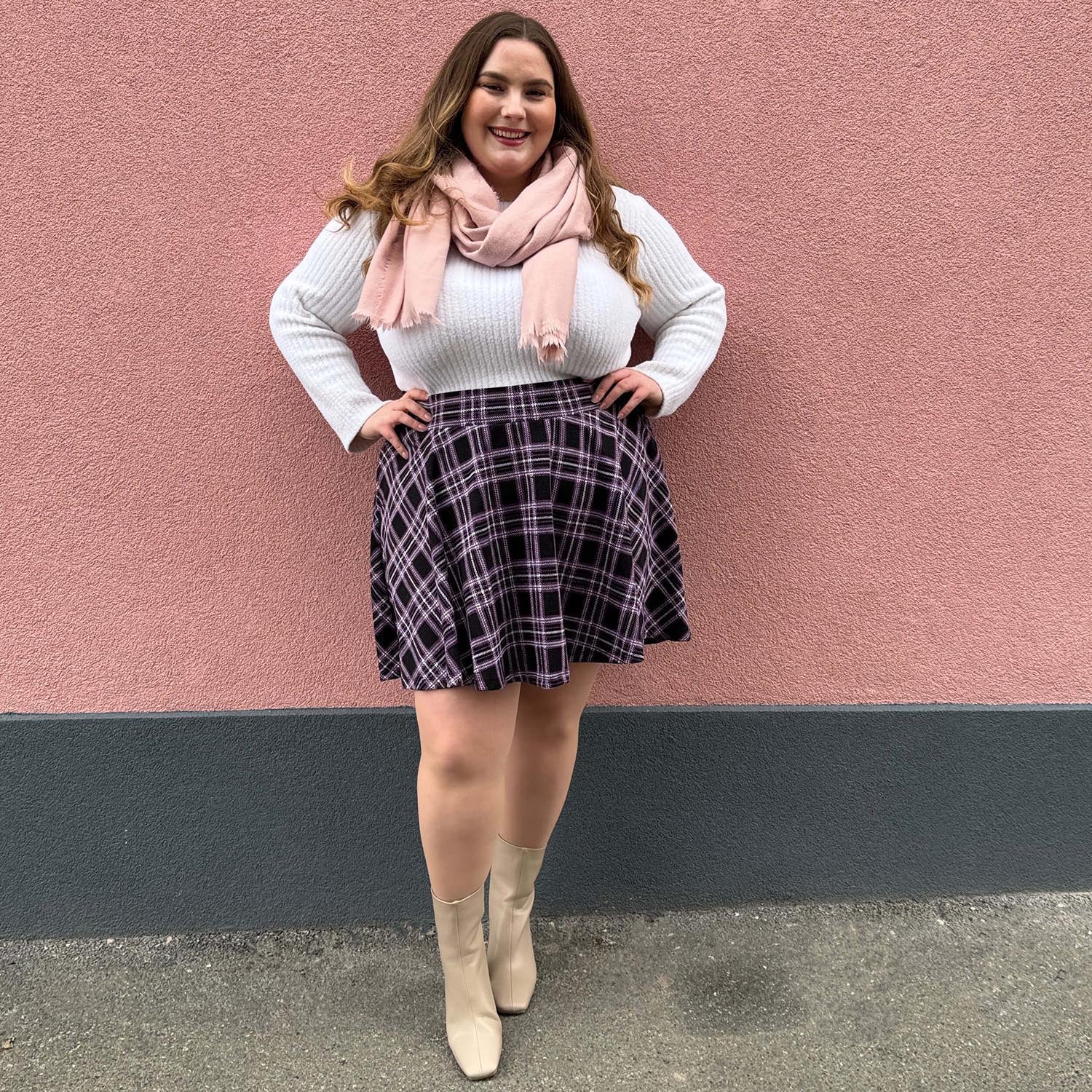 Plaid Mini-Flare Skirt - Moorland - Image 6