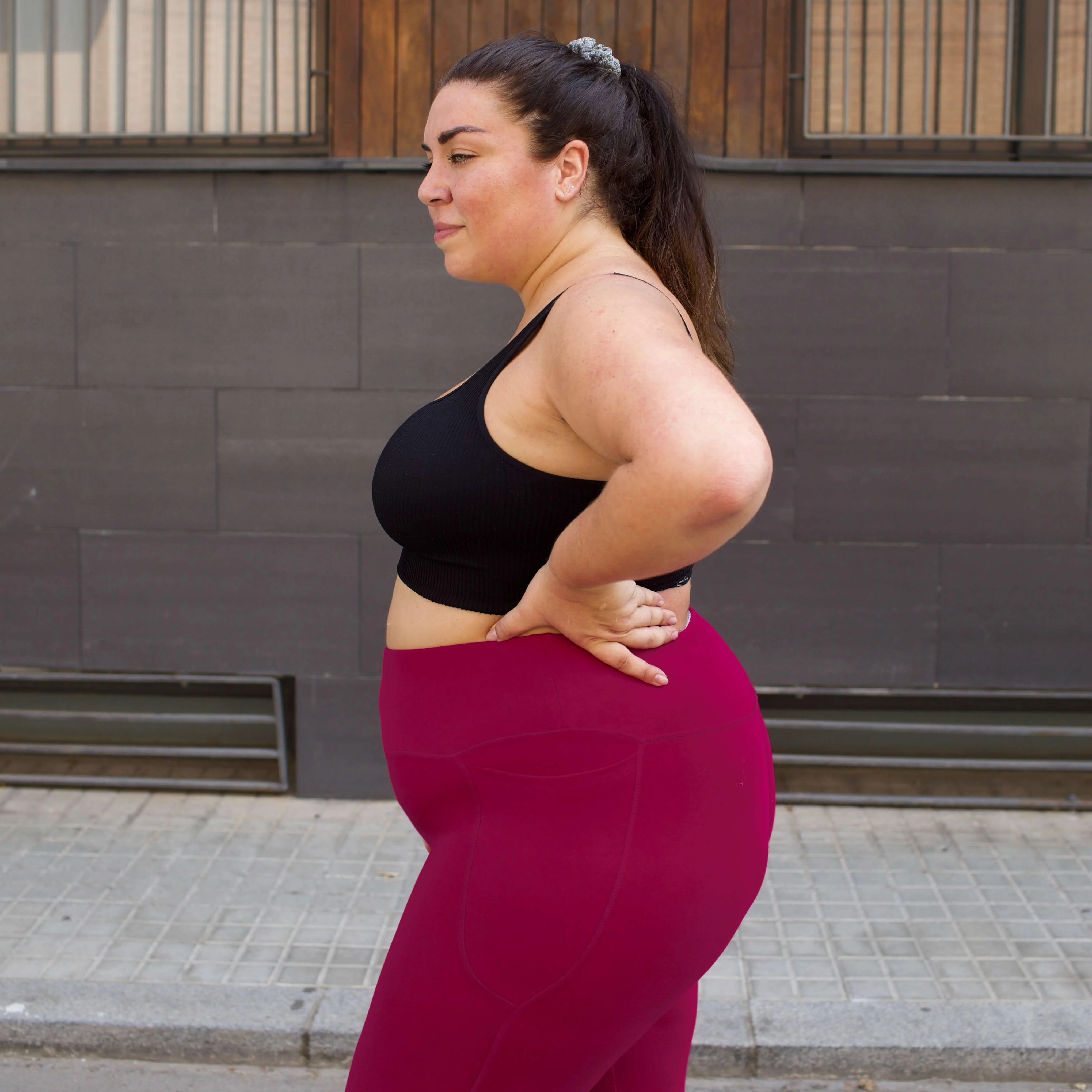 Squat Proof Short Leggings - Raspberry Pie - Image 11