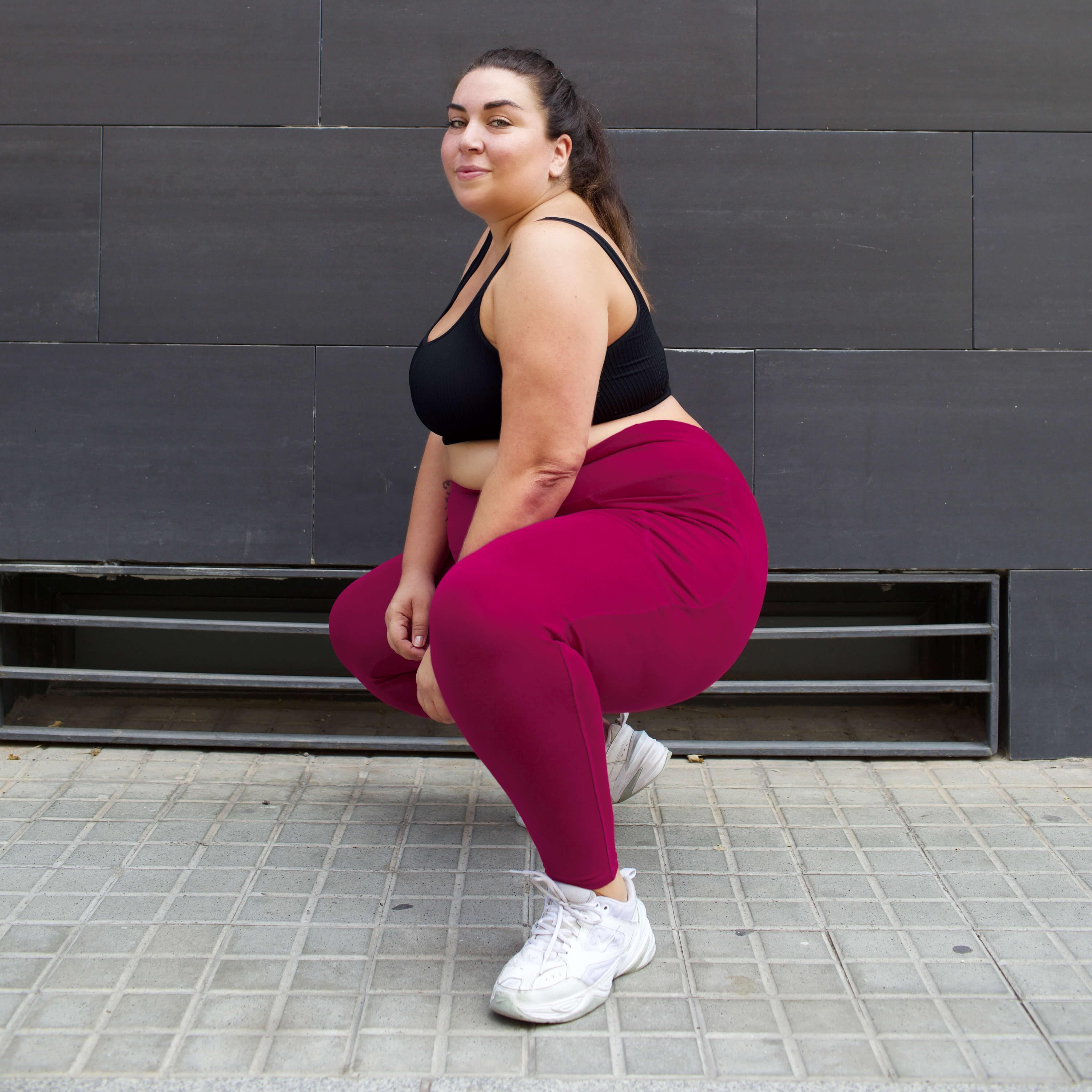 Squat Proof Short Leggings - Raspberry Pie - Image 3