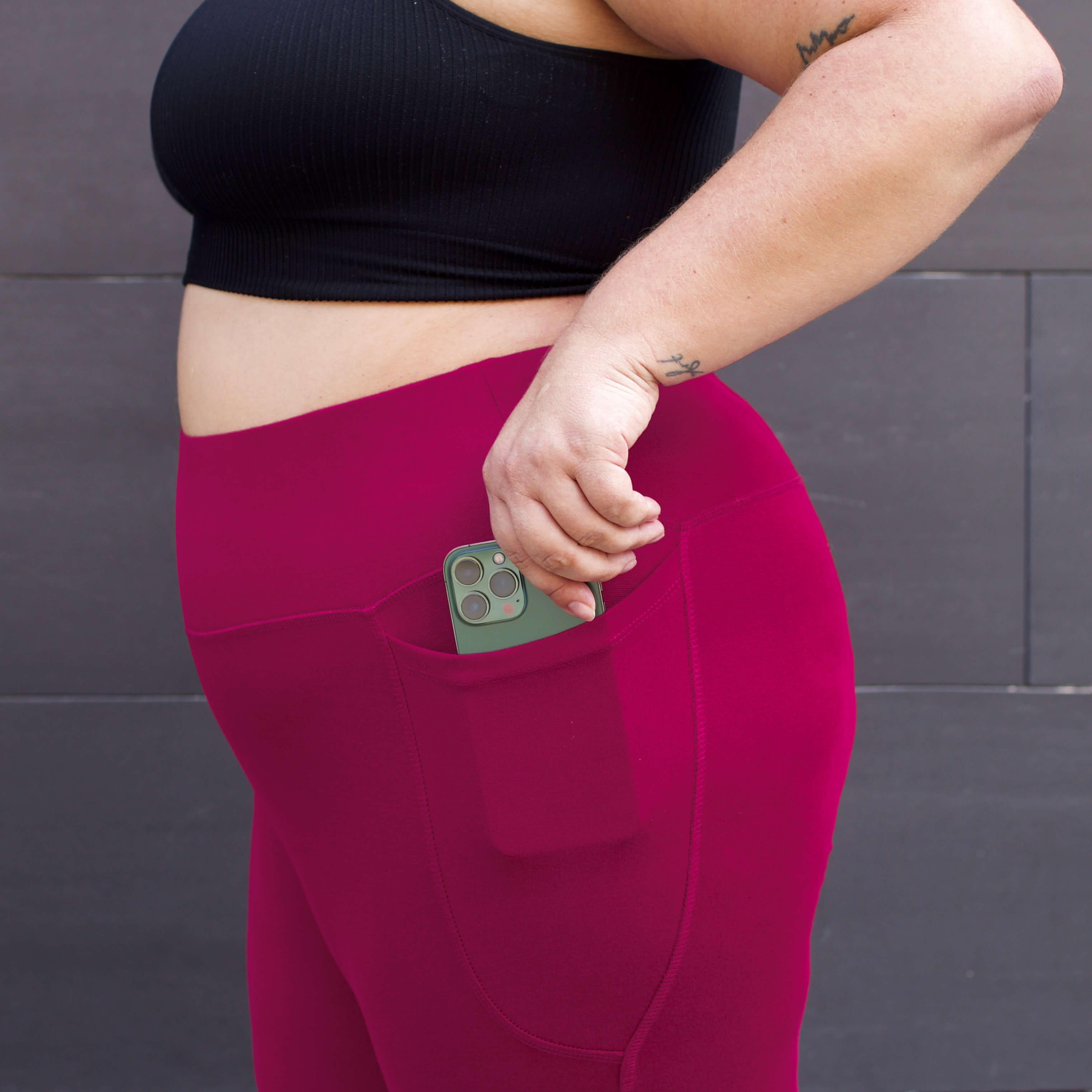 Squat Proof Short Leggings - Raspberry Pie - Image 8