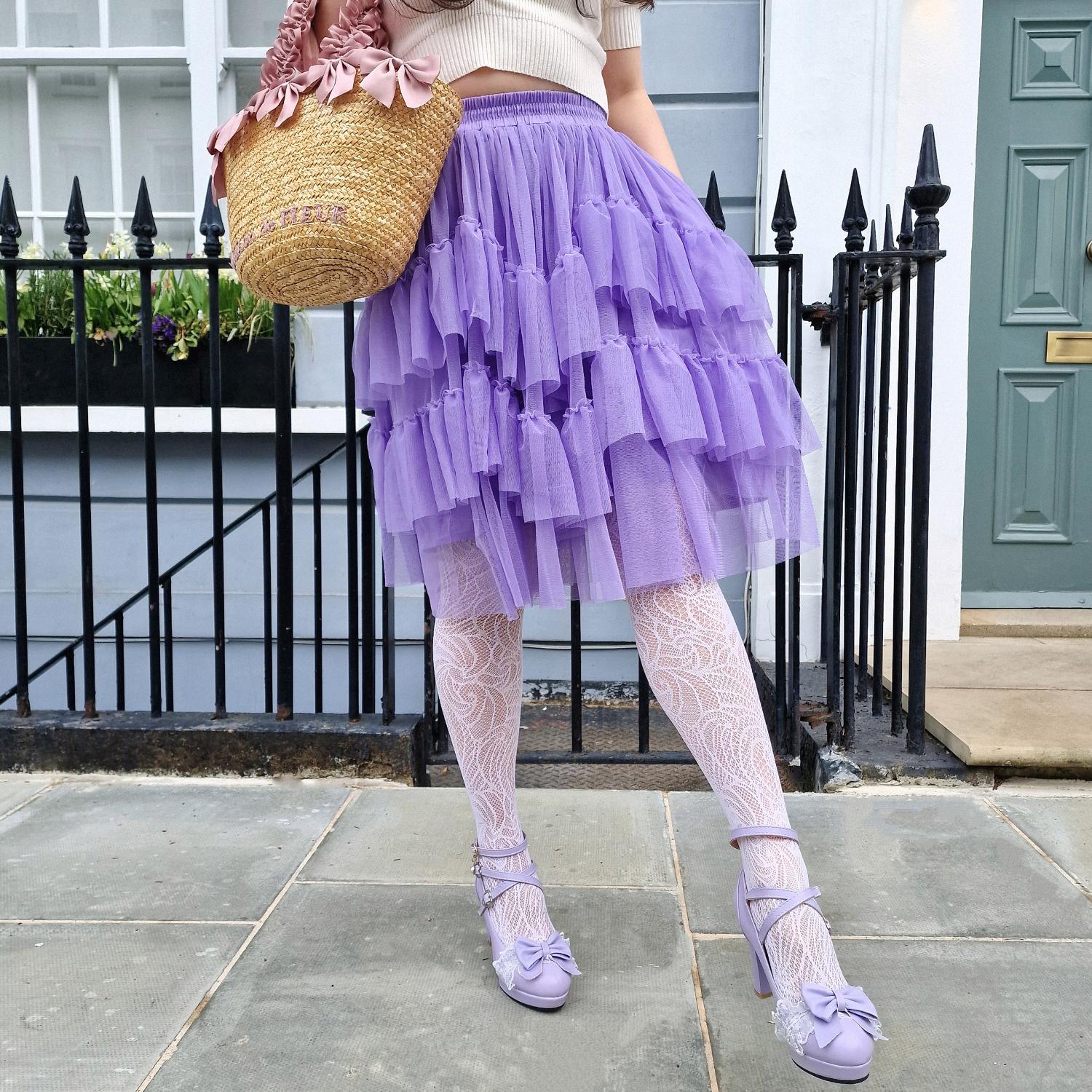 Mesh Skirt - Lavender - Image 3