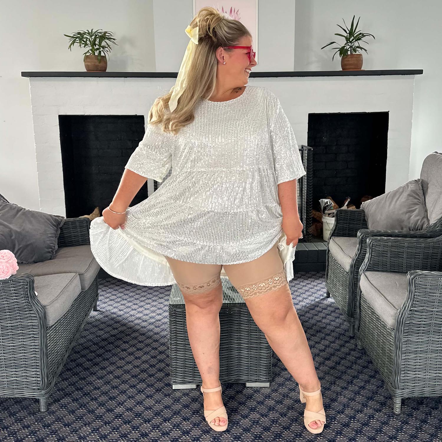 Lace Stay Cool Chub Rub Shorts - Blissful - Image 10