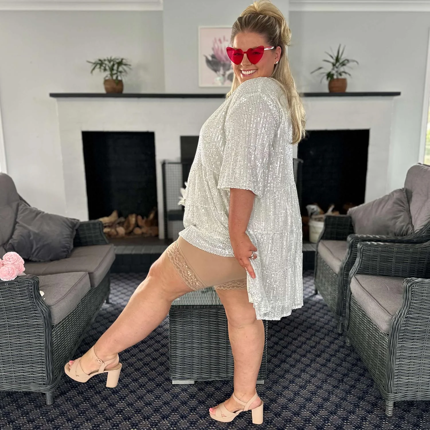 Lace Stay Cool Chub Rub Shorts - Blissful - Image 13
