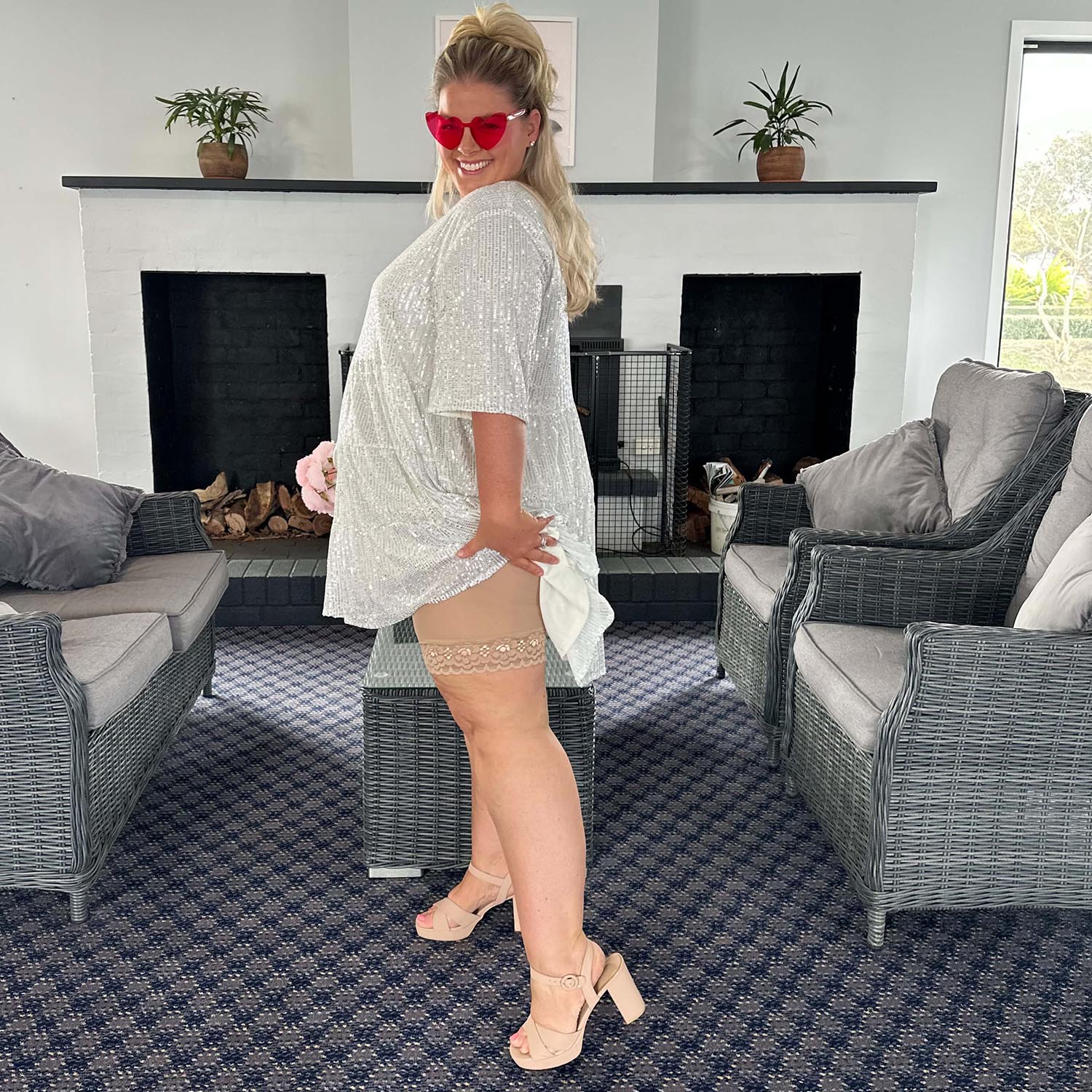Lace Stay Cool Chub Rub Shorts - Blissful - Image 2