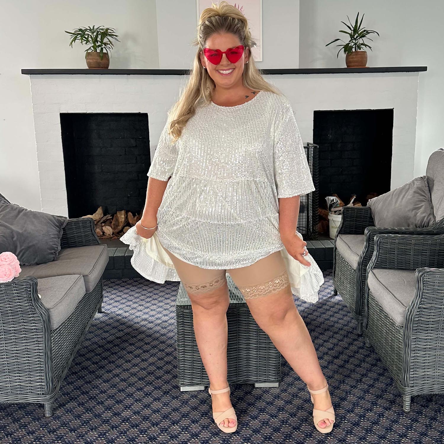 Lace Stay Cool Chub Rub Shorts - Blissful - Image 7