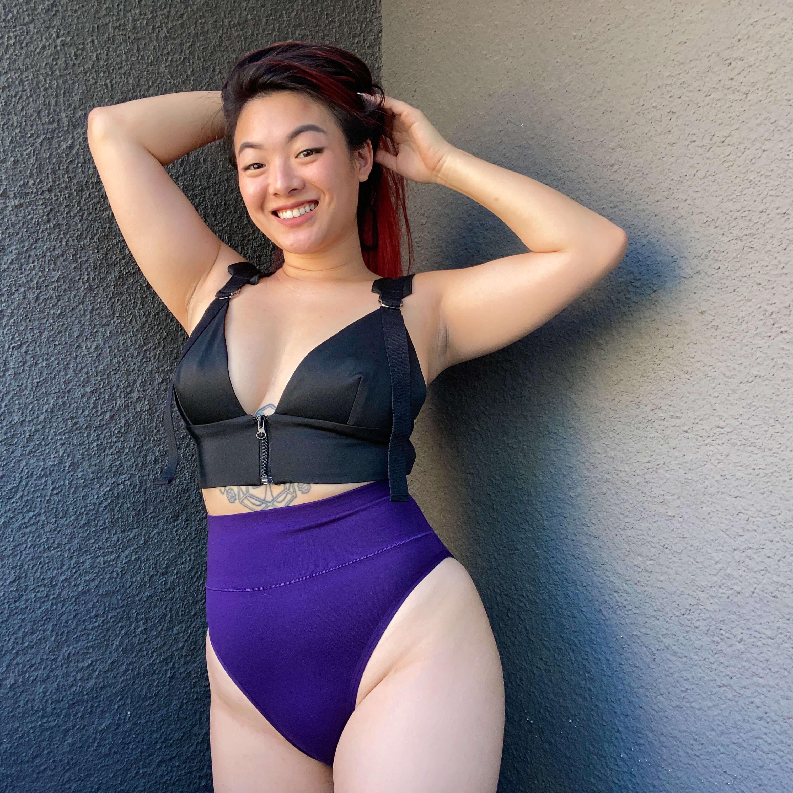 Organic Cotton Super High Leg Knickers - Suffragette Purple - Image 3