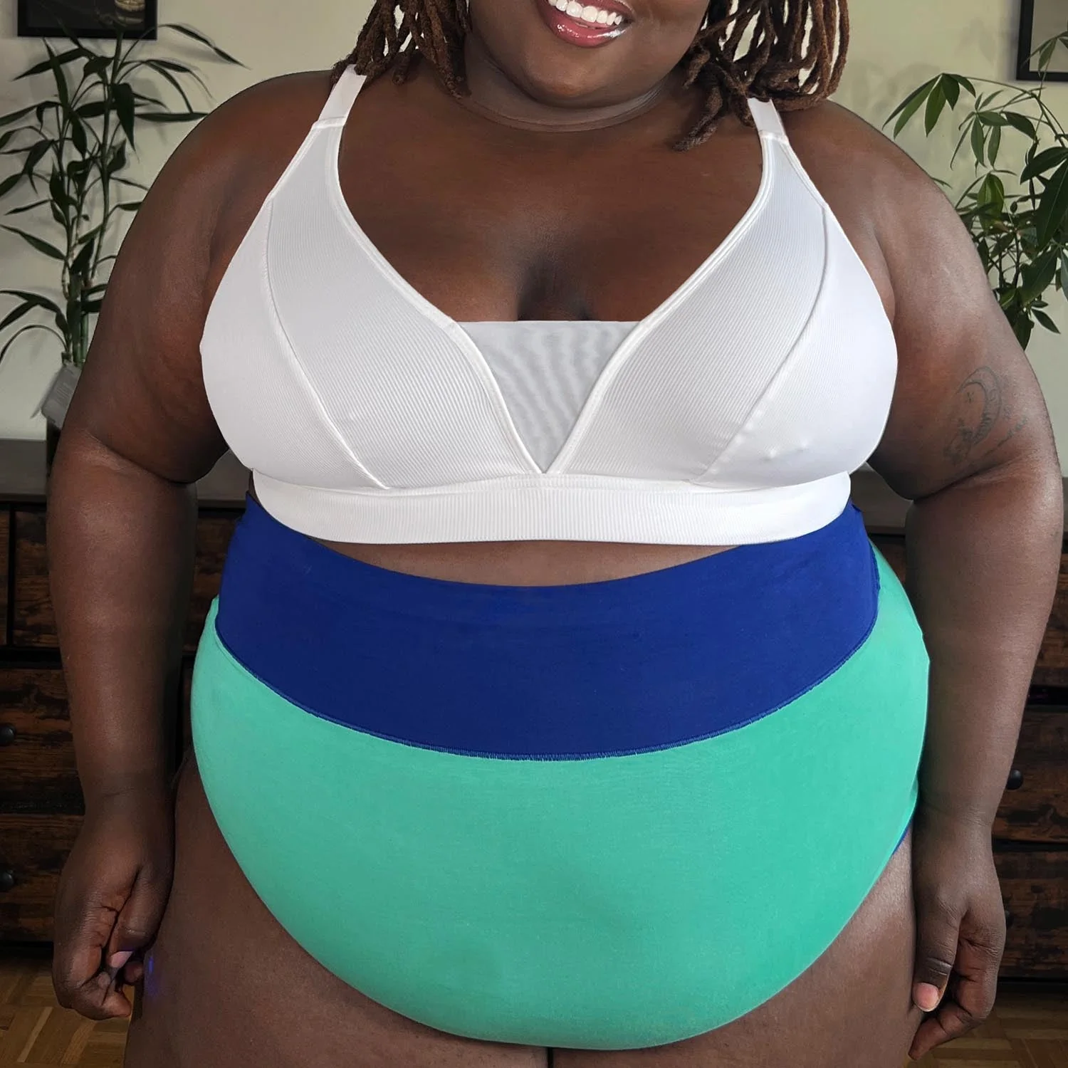 Organic Cotton Super High Waist Duo Knickers - Mint & Arabesque - Image 5
