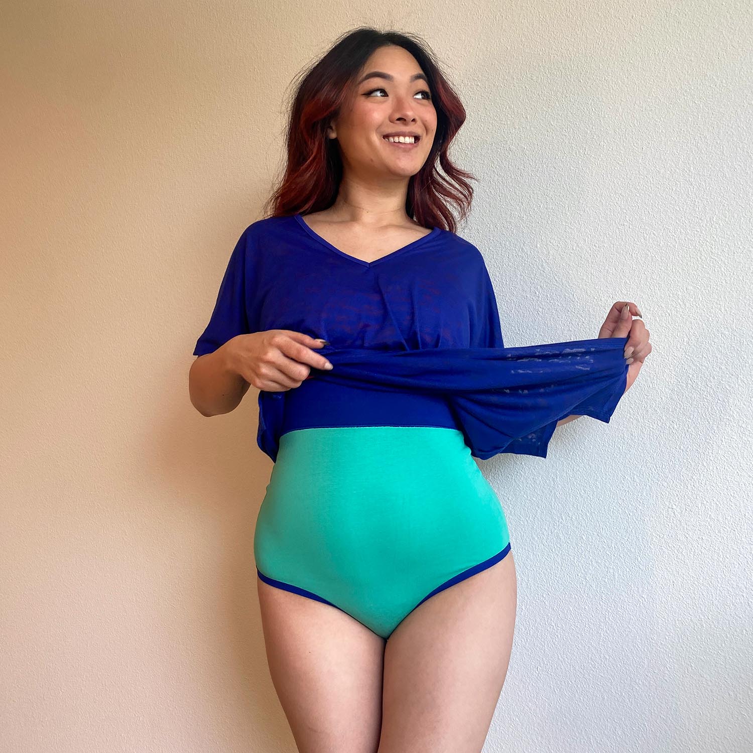 Organic Cotton Super High Waist Duo Knickers - Mint & Arabesque - Image 6