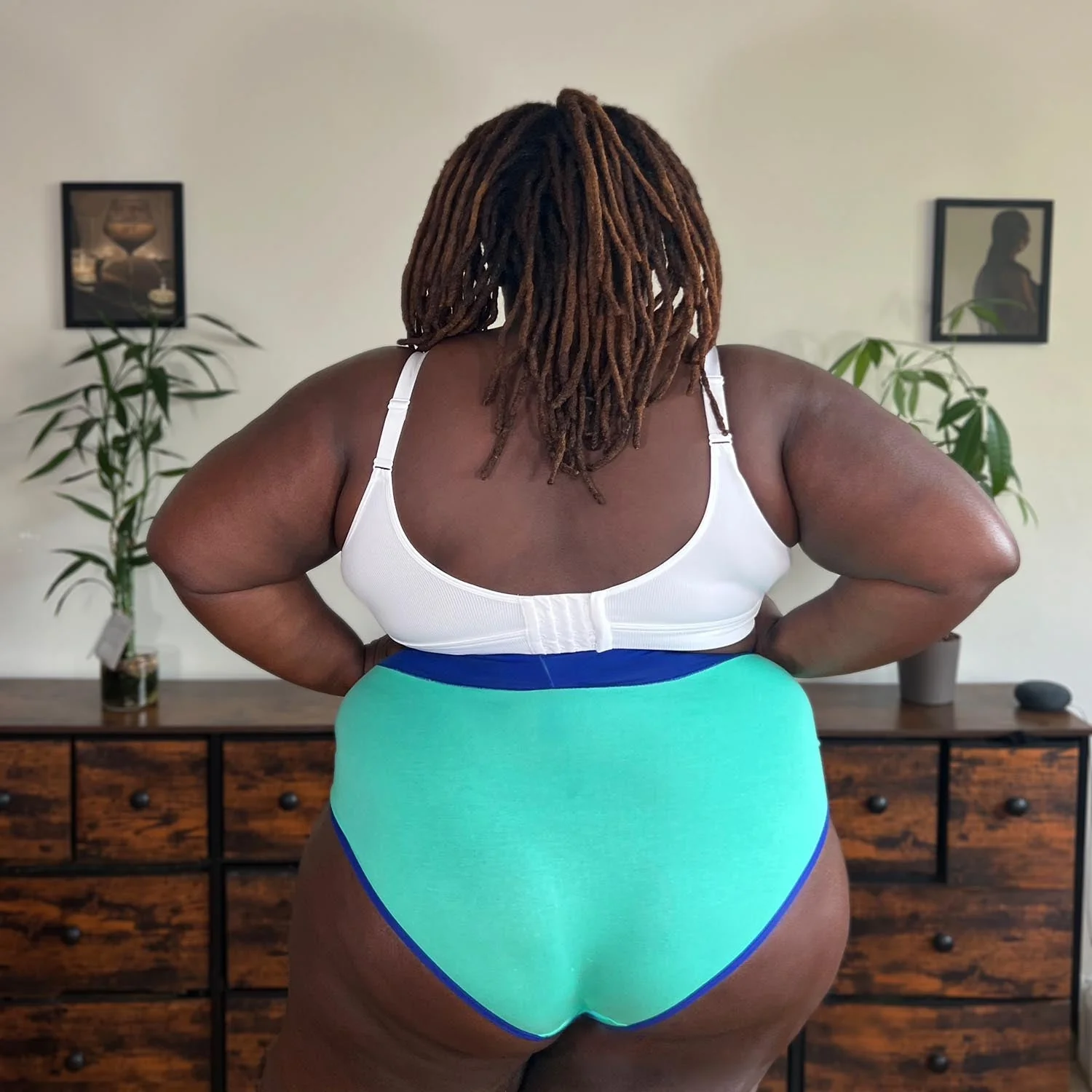 Organic Cotton Super High Waist Duo Knickers - Mint & Arabesque - Image 7