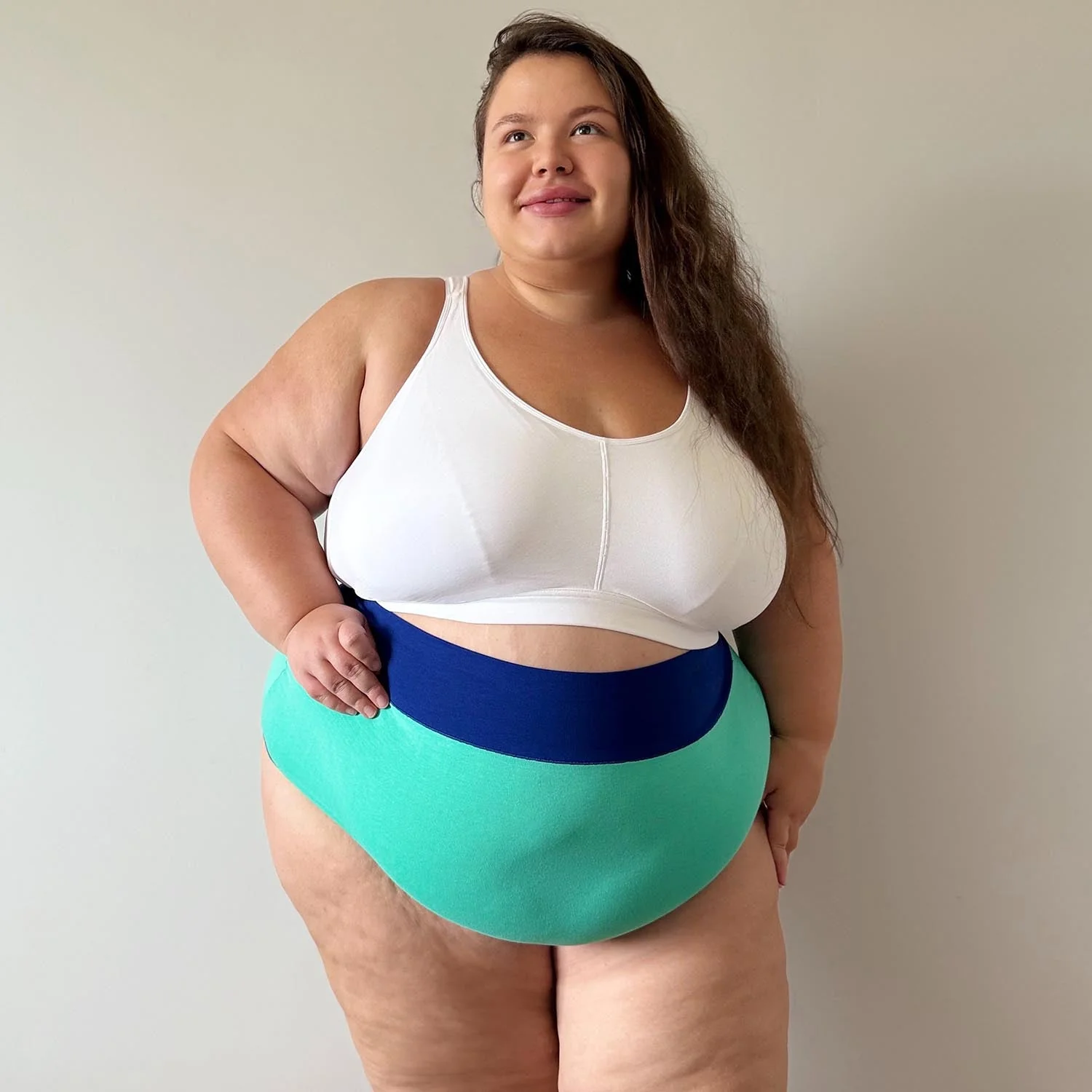 Organic Cotton Super High Waist Duo Knickers - Mint & Arabesque - Image 9
