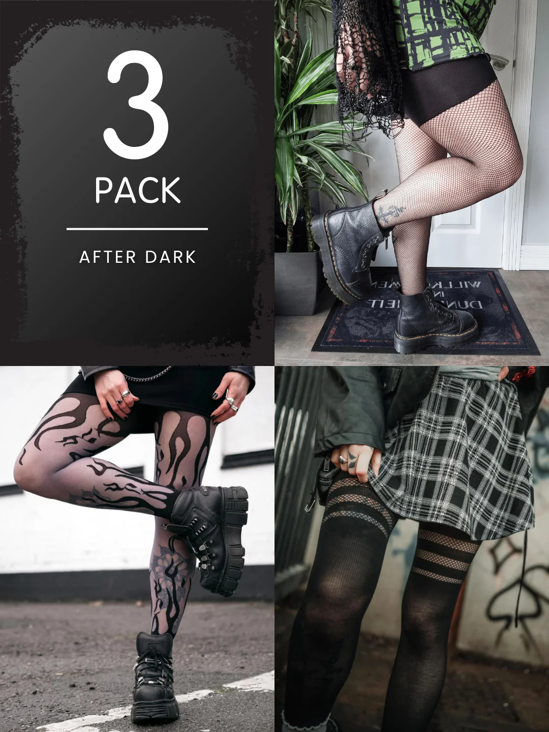 3 Pack After Dark Bundle - Gothic Tights