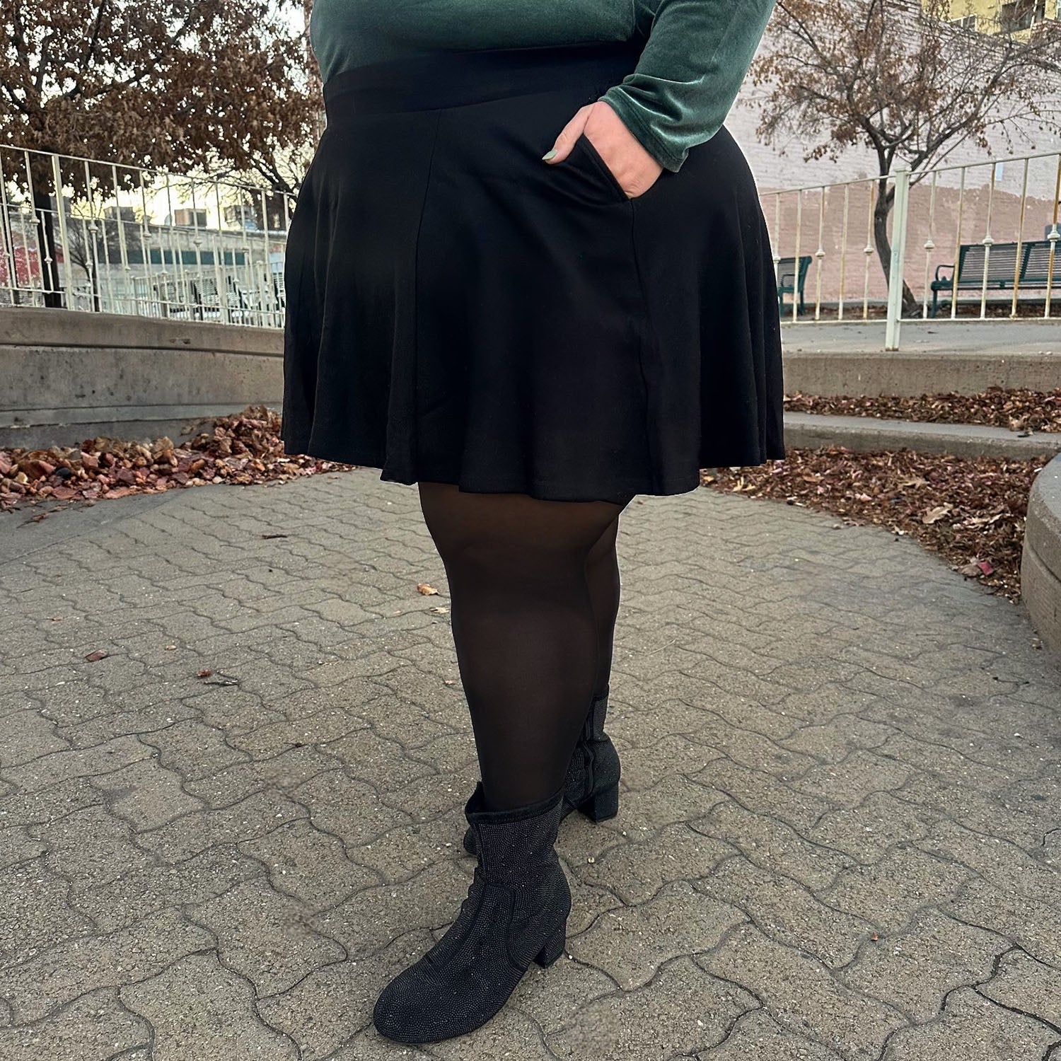 Mini-Flare Skirt - Black - Image 10