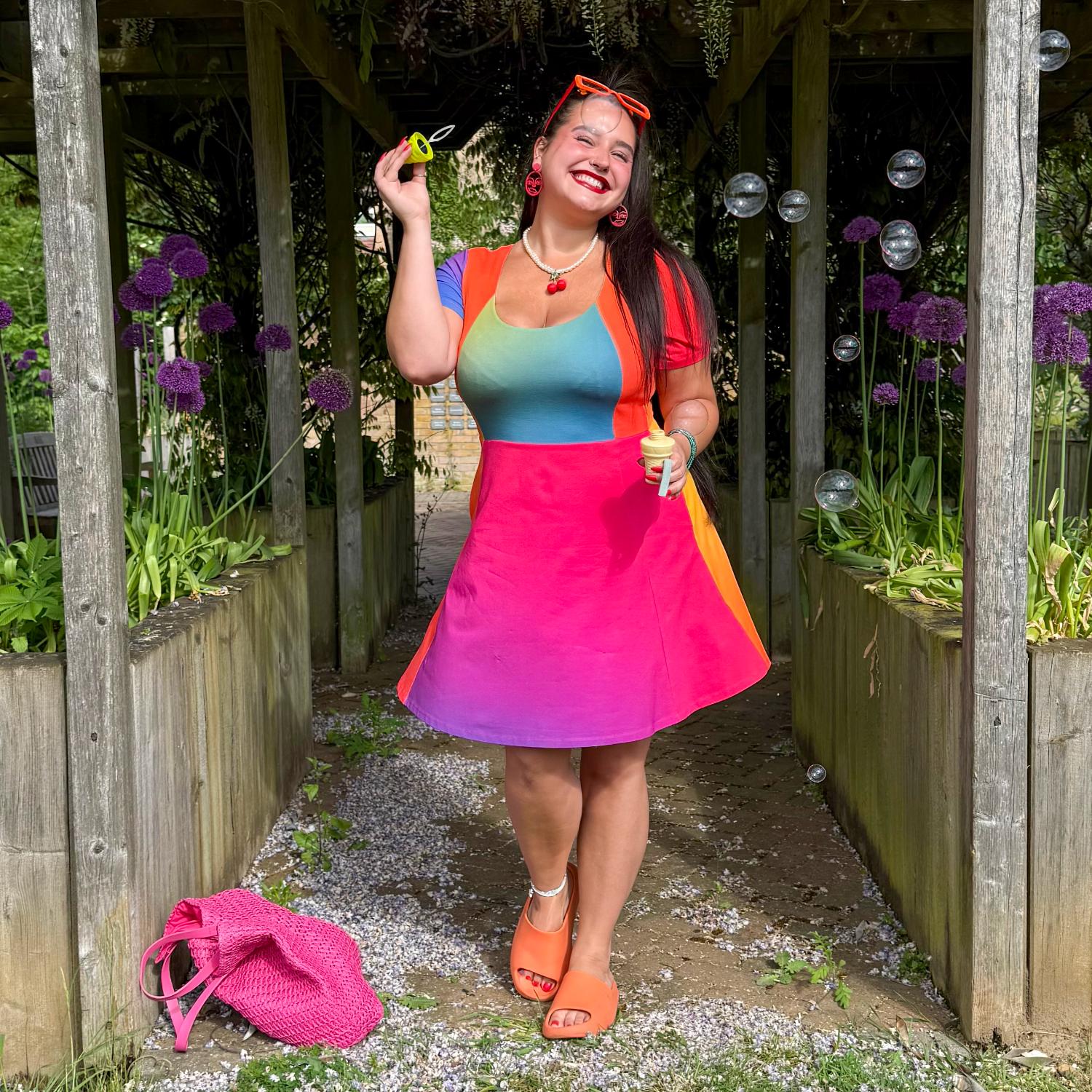 Vanessa Mini A-Line Dress - Rainbow - Image 14