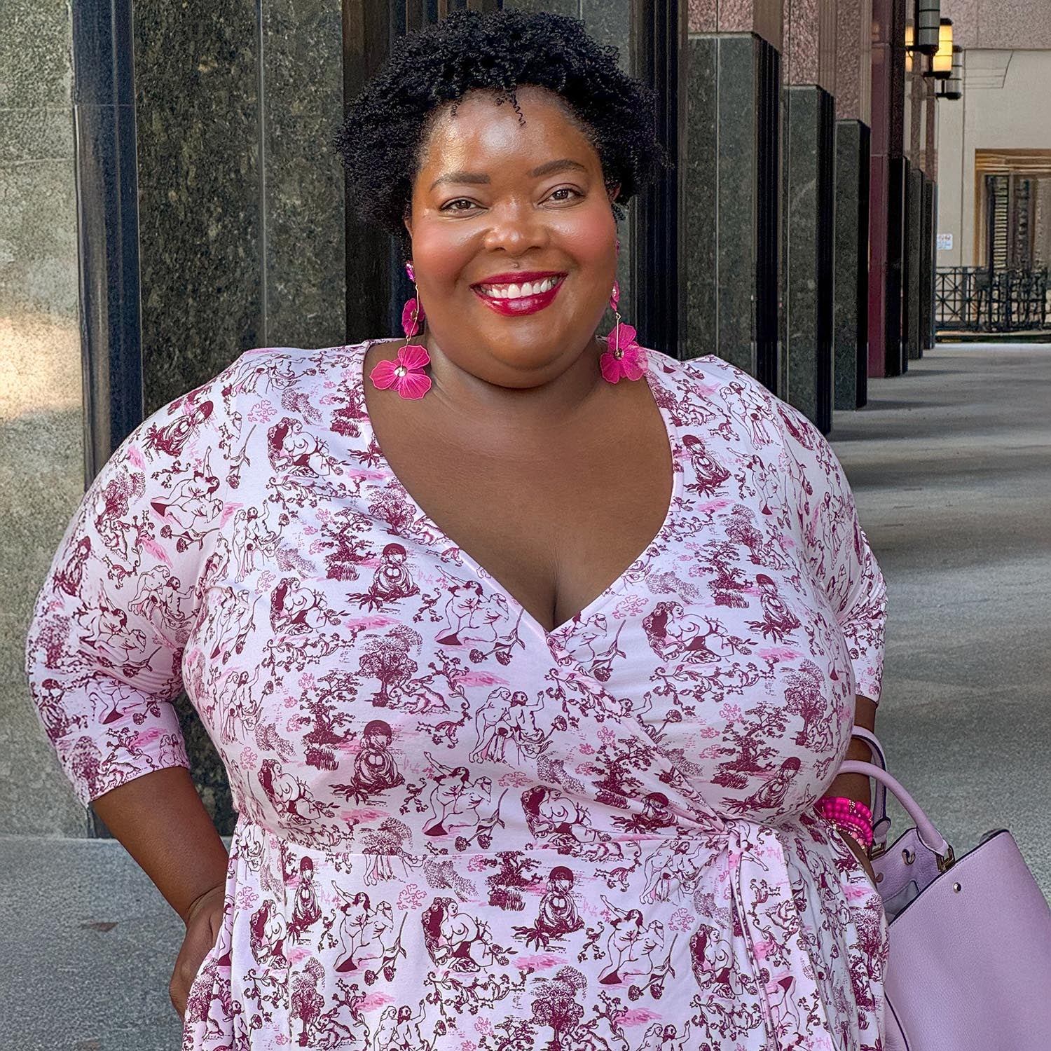 Wrap Dress - Passion au Jardin - L'Amour Rose - Image 5