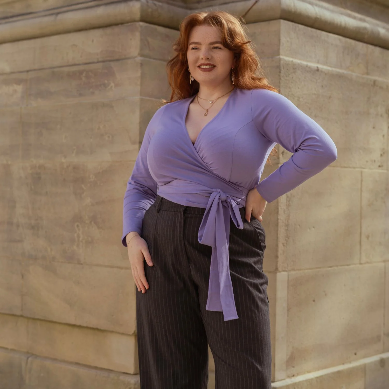 Organic Cotton Wrap Top - Lavender Fields - Image 12
