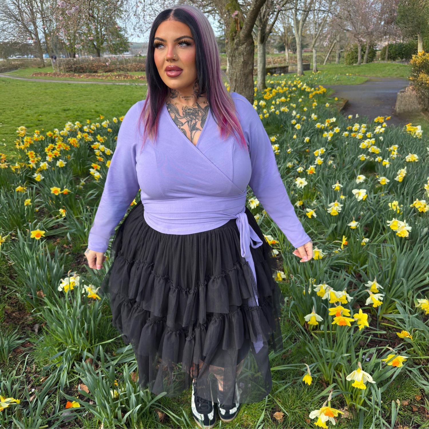Organic Cotton Wrap Top - Lavender Fields - Image 13