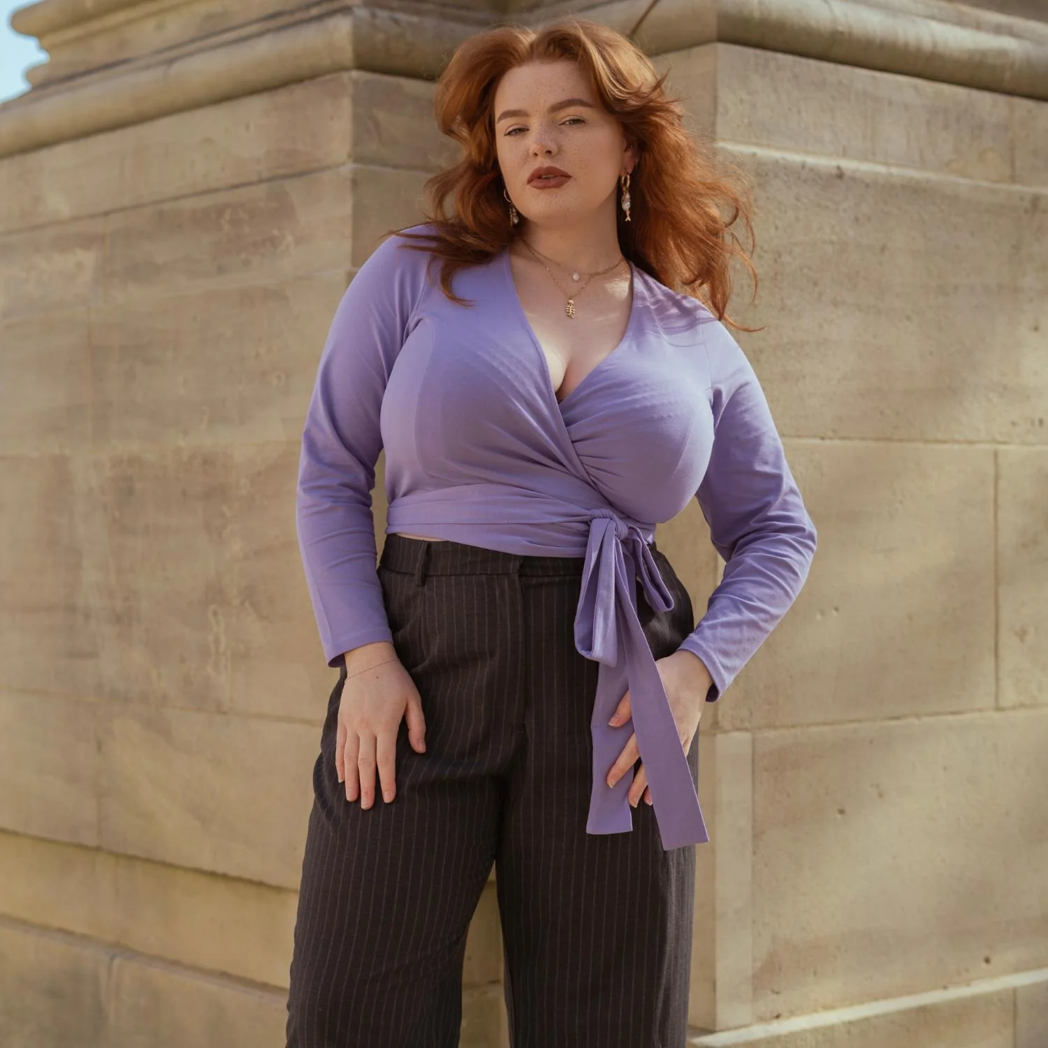 Organic Cotton Wrap Top - Lavender Fields - Image 15