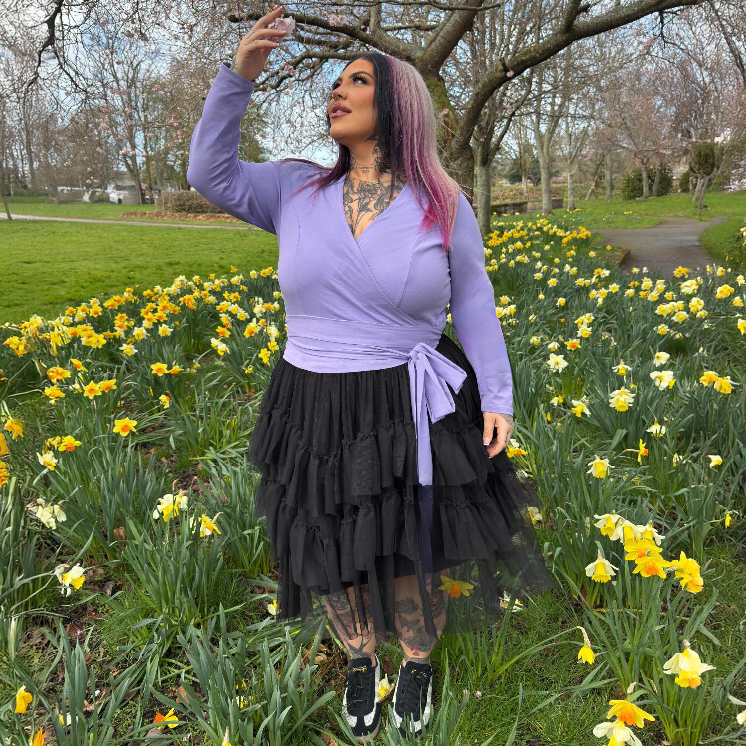Organic Cotton Wrap Top - Lavender Fields - Image 16