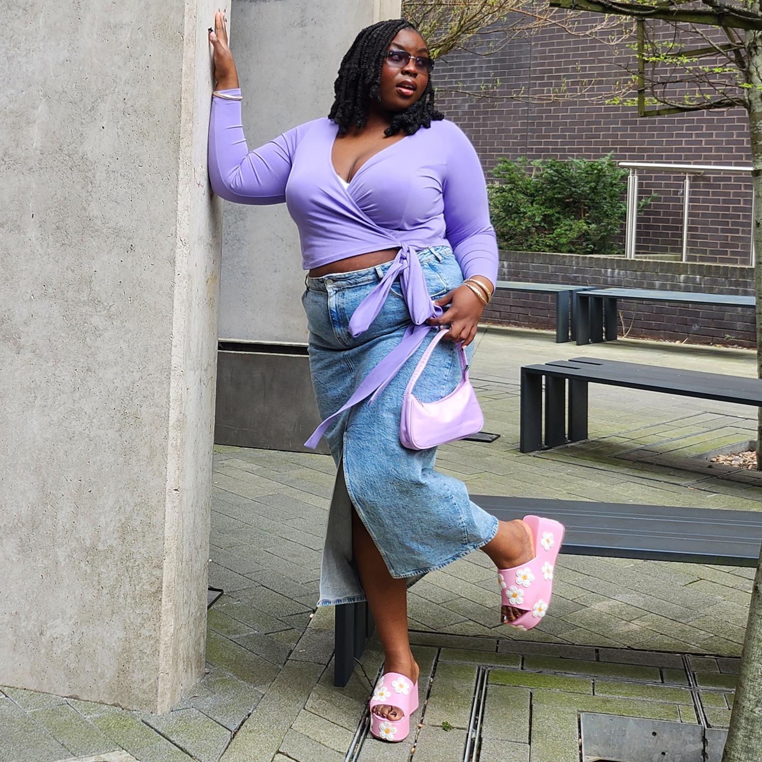Organic Cotton Wrap Top - Lavender Fields - Image 17