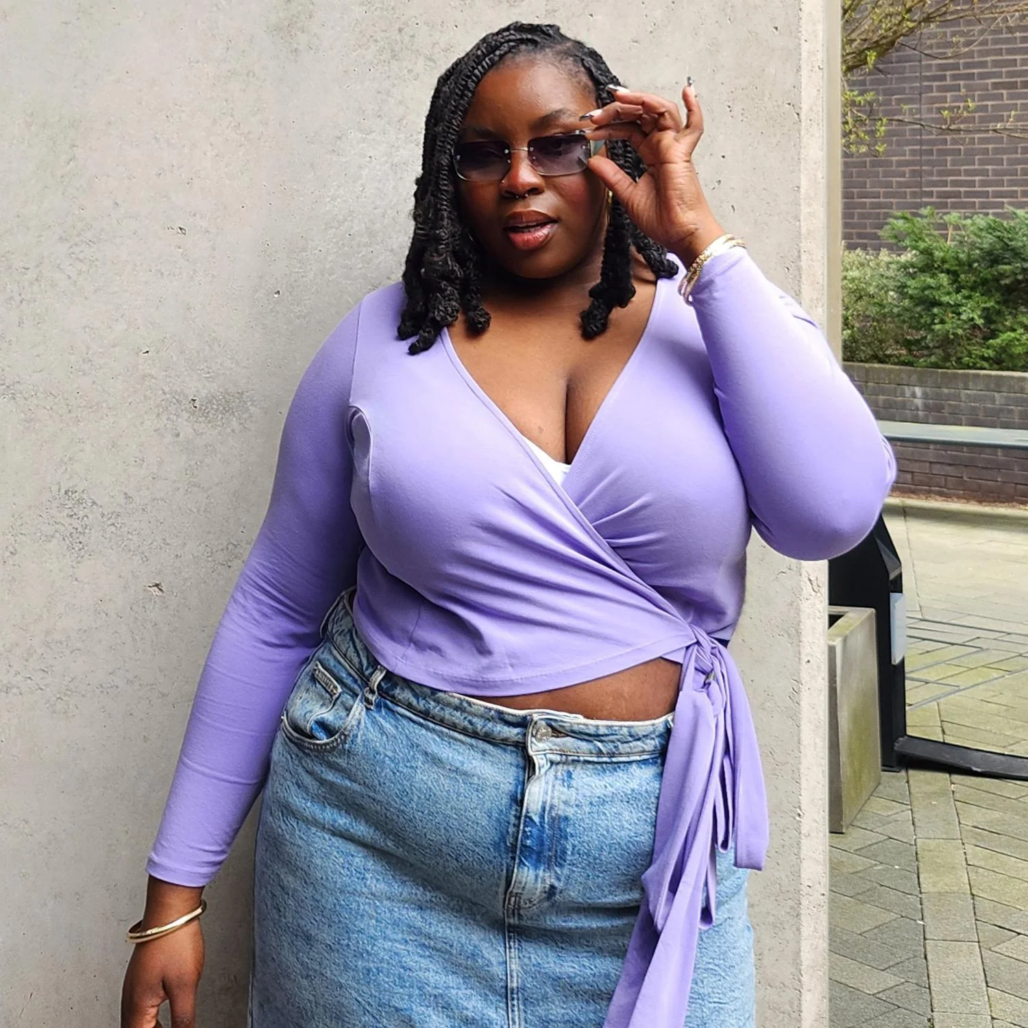 Organic Cotton Wrap Top - Lavender Fields - Image 2